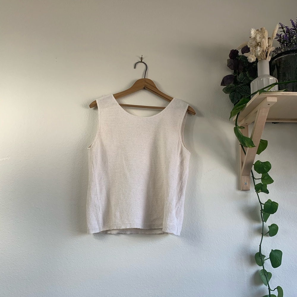 Cream Knit Tank Top